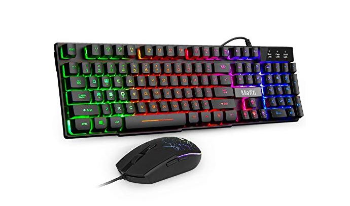Mafiti RGB Backlit Keyboard,Gaming Keyboard and Mouse Combo,USB Wired Keyboard,Optical Mouse for Gaming,Business Office