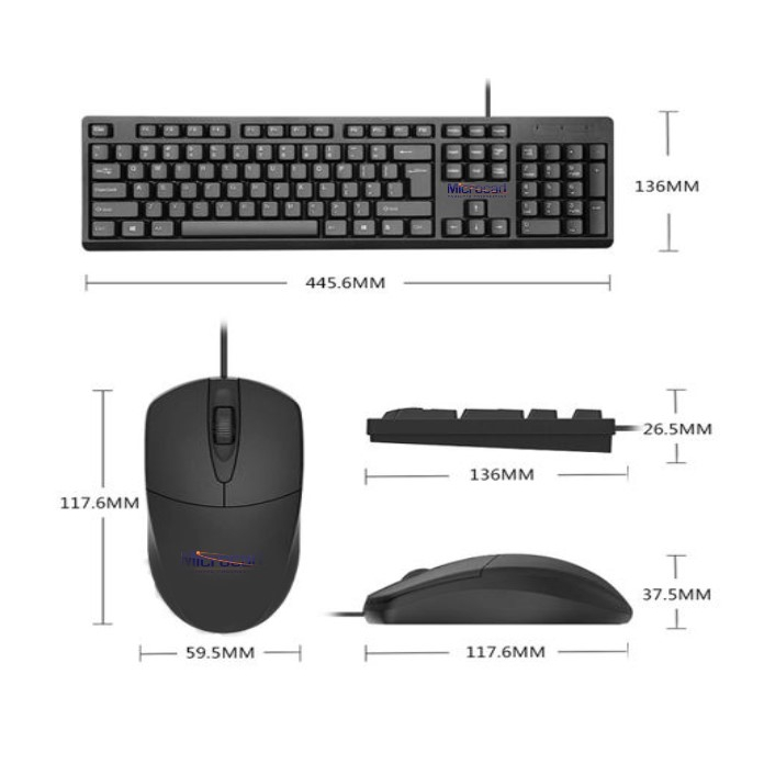 Microcad Fullsize USB Keyboard and Mouse Combo Set MK160 - Water Resistant*NEW*