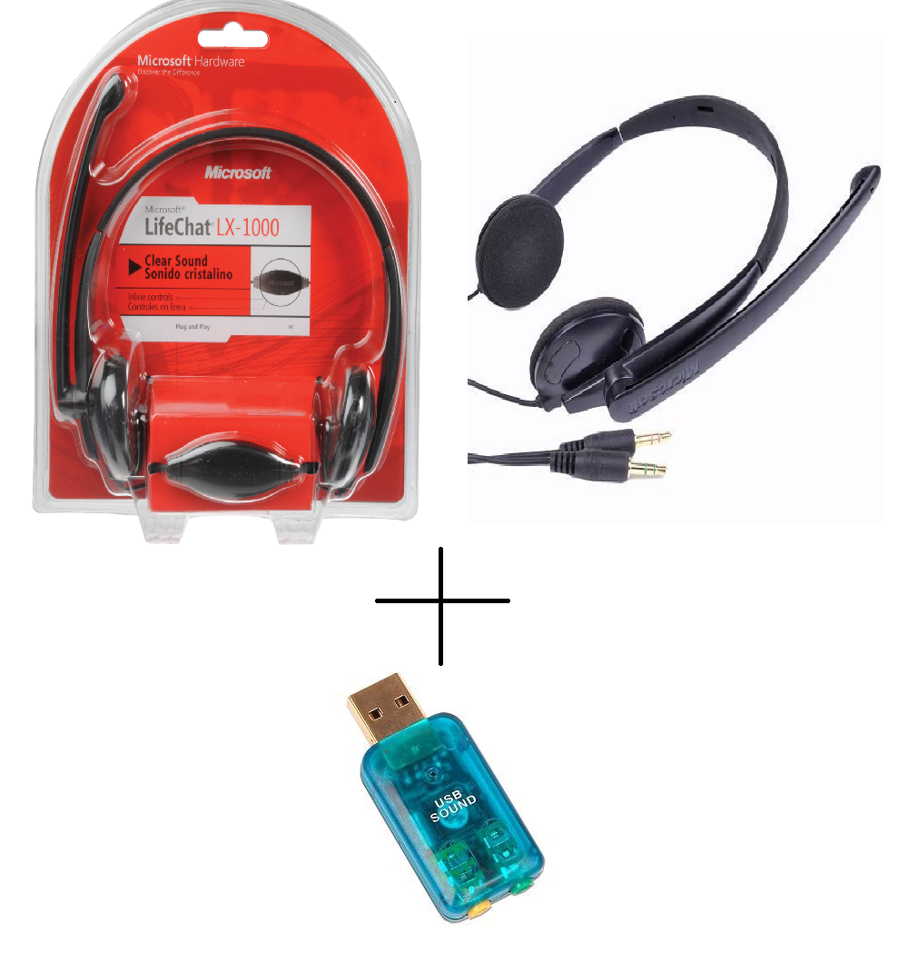 Ms Lifechat Lx-1000 Headset w/ USB Adapter